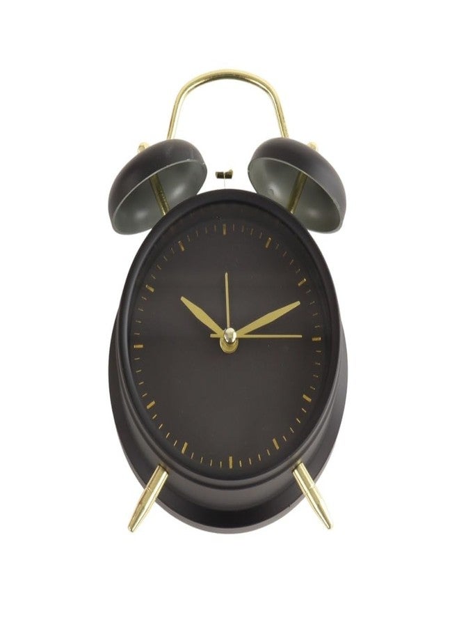 STL Retro Twin Bell Alarm Clock with LED Night Light - Classic Analog Table Clock with Extra Loud Ring and Heavy Base, Perfect for Kids, Students, and Bedroom Decor (Black & Gold) - Image 5